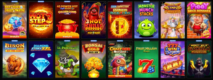 Jeux de machines à sous du casino Spinsy avec nouveautés et titres populaires